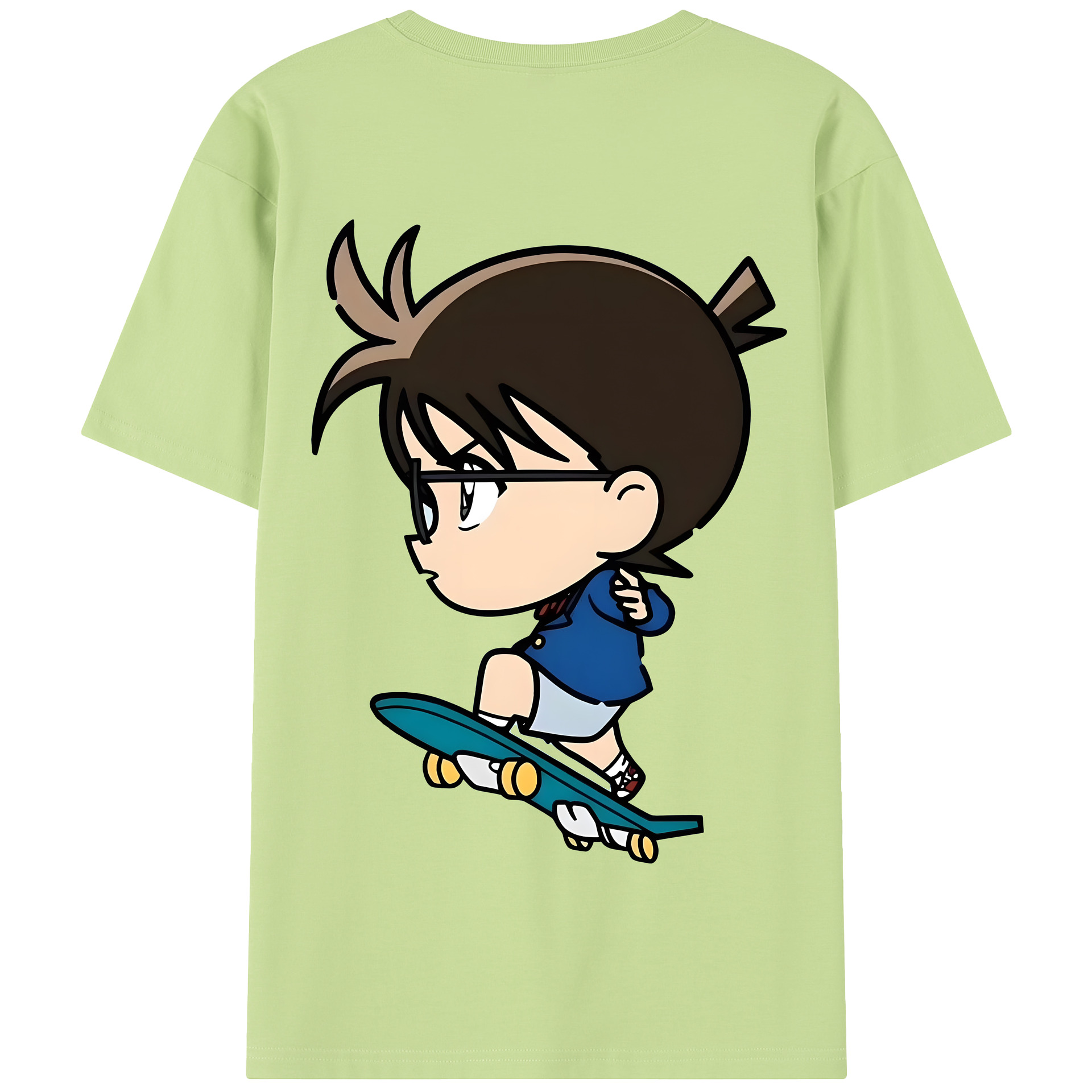 （画像用） 名探偵コナン 江戸川 コナン Detective Conan Conan Edogawa 綿100％半袖Tシャツ（背面プリント）